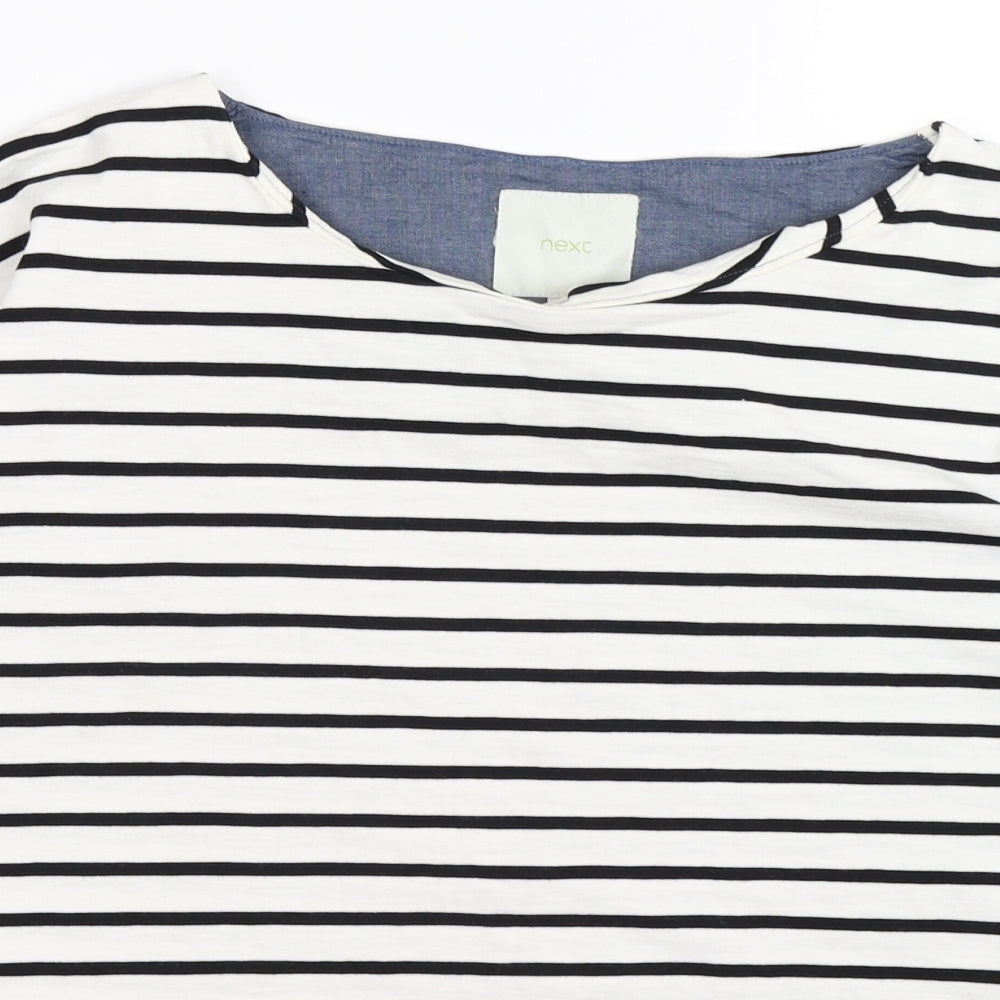NEXT Womens White Striped  Pullover Jumper Size 8