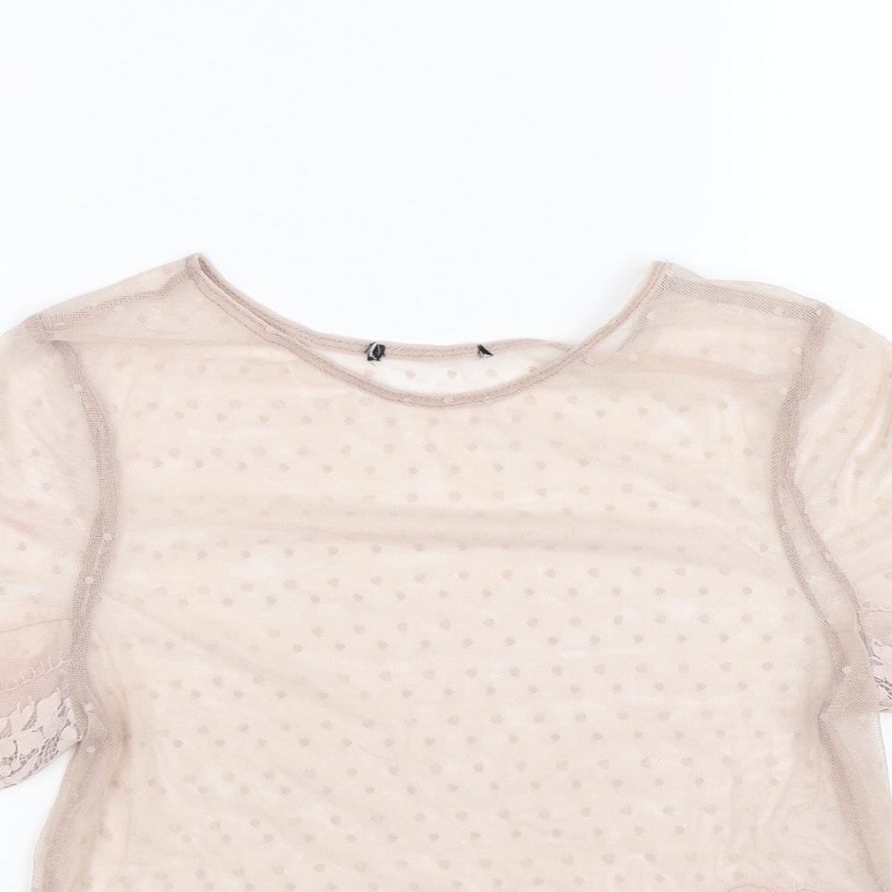 Womens UK Size 10 New Look Pink Basic T-Shirt