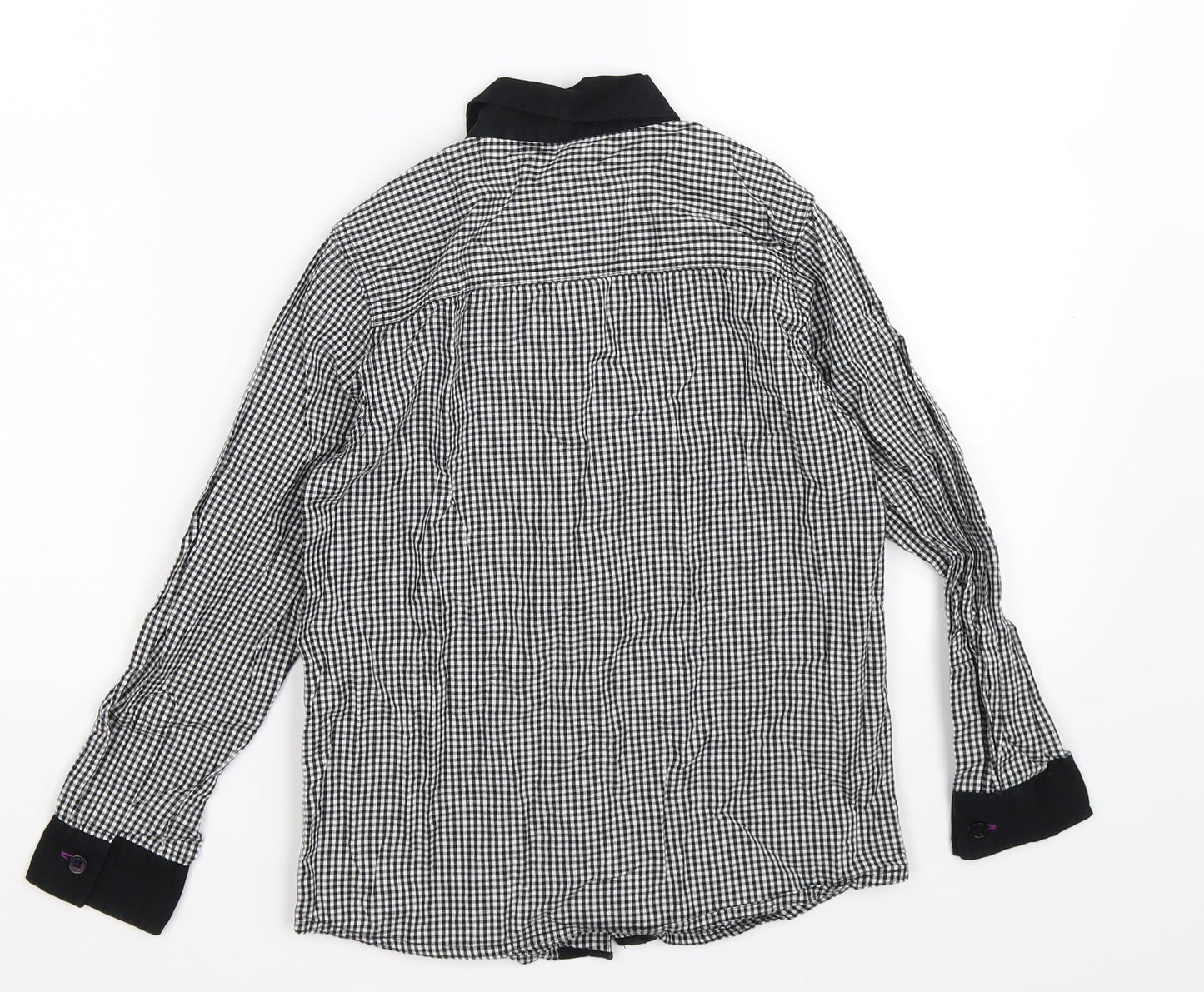 M&Co Boys Black Check  Basic Button-Up Size 6-7 Years