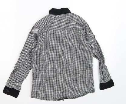 M&Co Boys Black Check  Basic Button-Up Size 6-7 Years