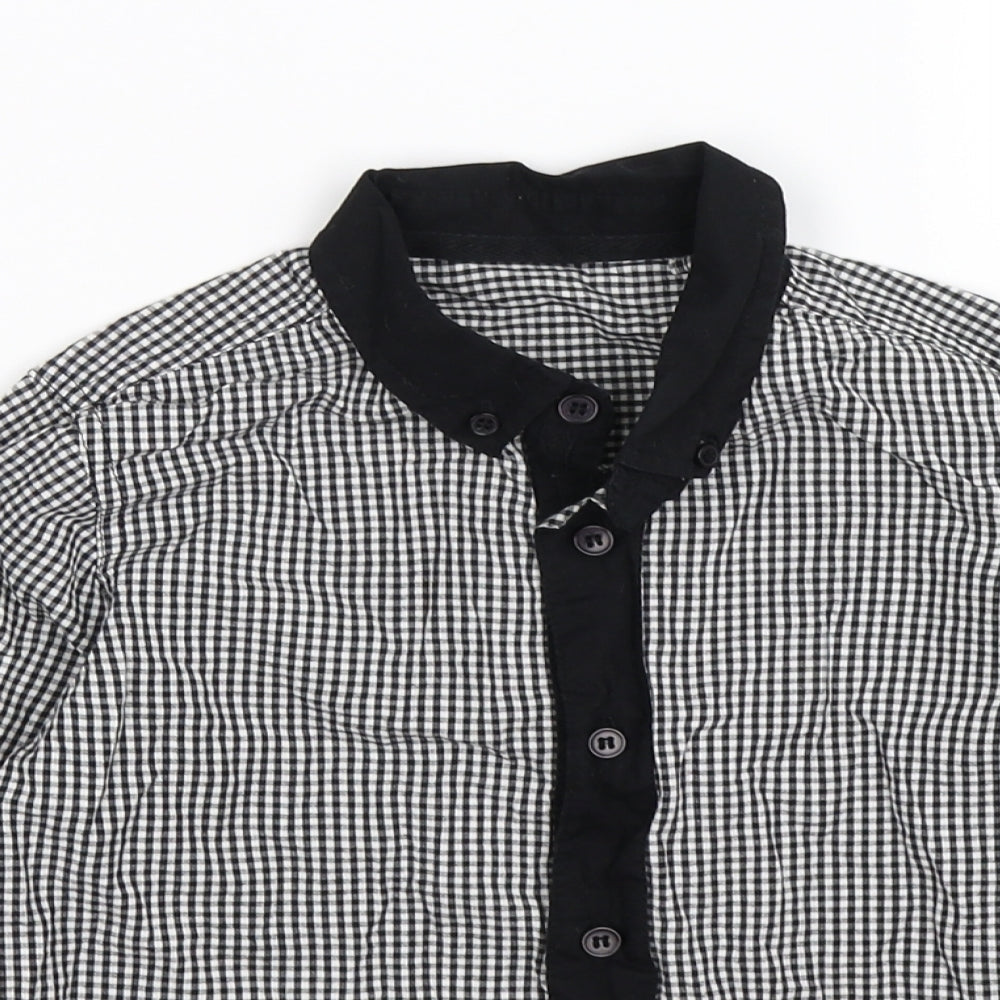 M&Co Boys Black Check  Basic Button-Up Size 6-7 Years