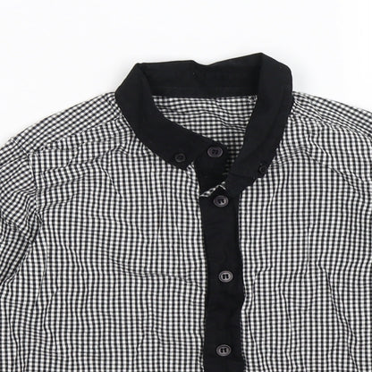 M&Co Boys Black Check  Basic Button-Up Size 6-7 Years