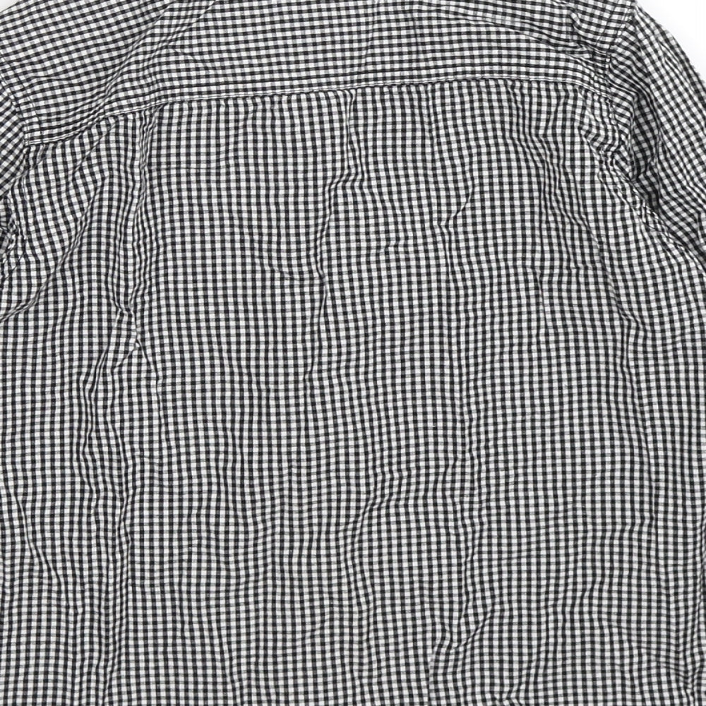 M&Co Boys Black Check  Basic Button-Up Size 6-7 Years