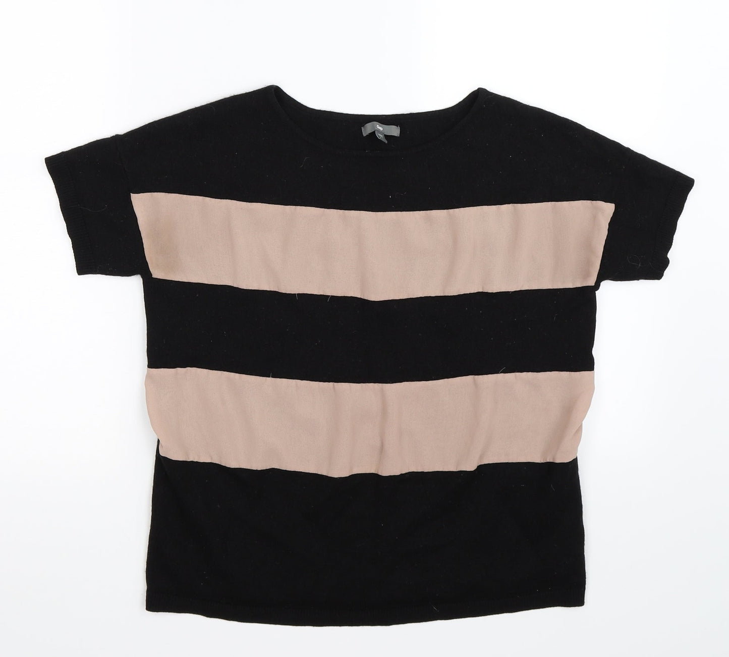 Gap Womens Black Striped Knit Pullover Jumper Size M