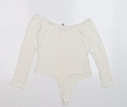 Womens UK Size 10 ASOS One-Piece White Bodysuit