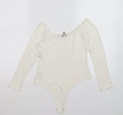Womens UK Size 10 ASOS One-Piece White Bodysuit