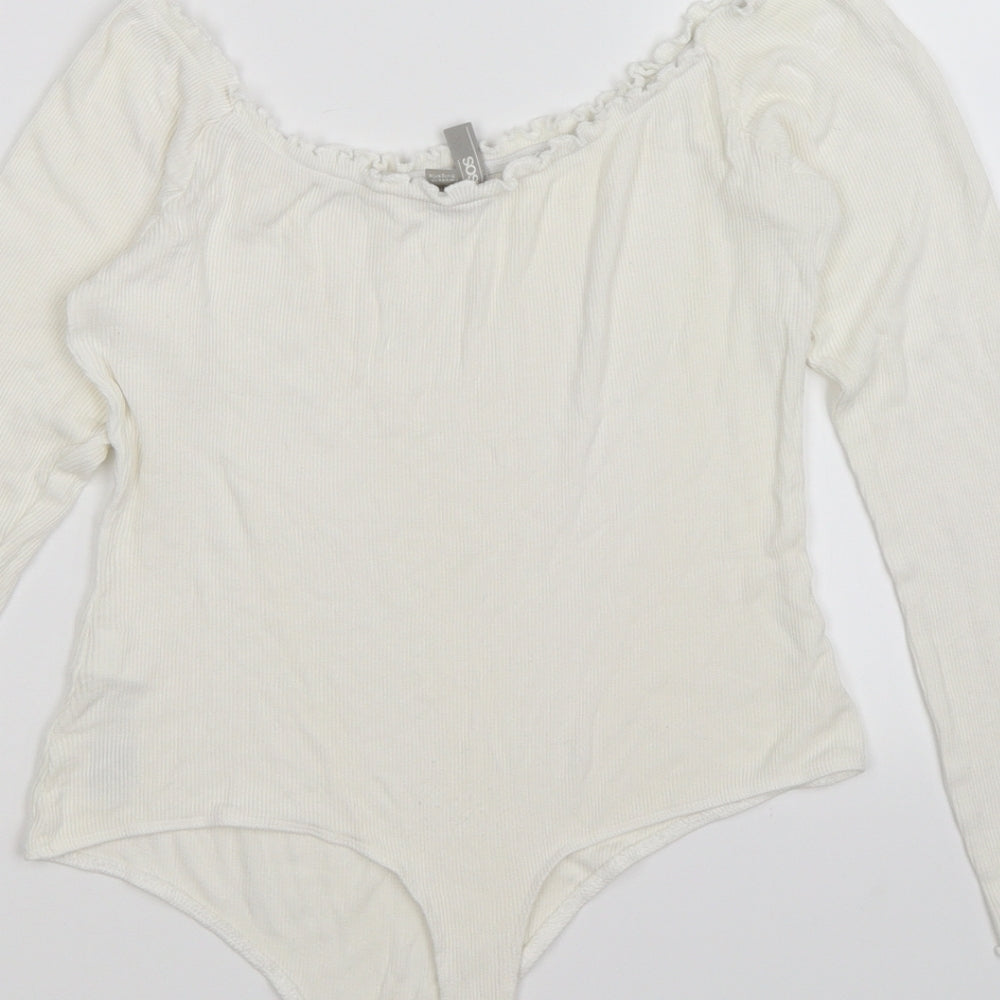 Womens UK Size 10 ASOS One-Piece White Bodysuit