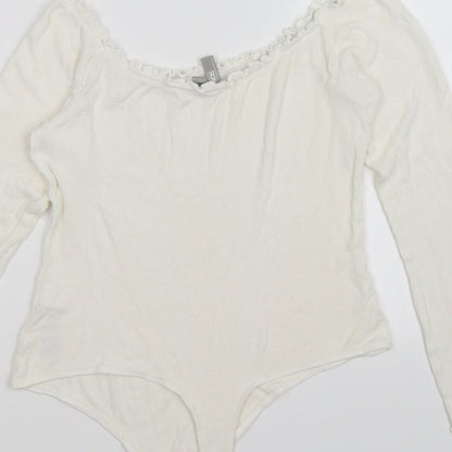 Womens UK Size 10 ASOS One-Piece White Bodysuit