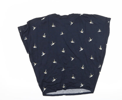 F&F Womens Blue   Basic T-Shirt Size 8  - Bird print
