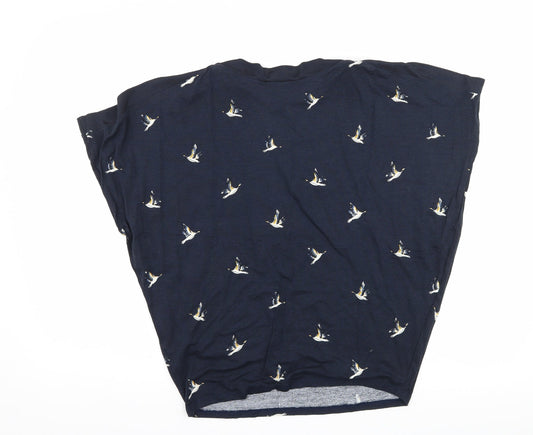 F&F Womens Blue   Basic T-Shirt Size 8  - Bird print