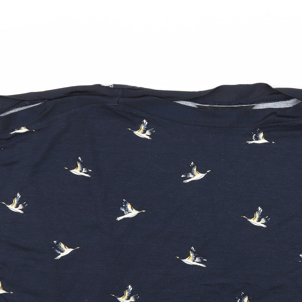 F&F Womens Blue   Basic T-Shirt Size 8  - Bird print