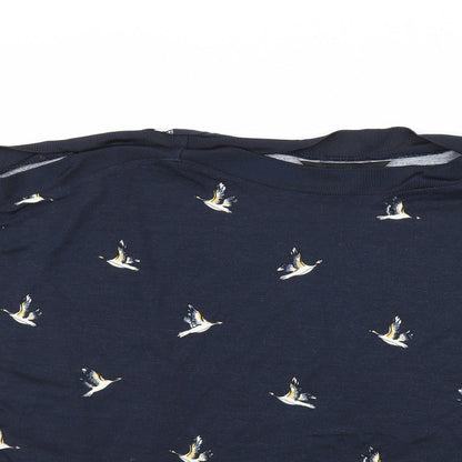 F&F Womens Blue   Basic T-Shirt Size 8  - Bird print