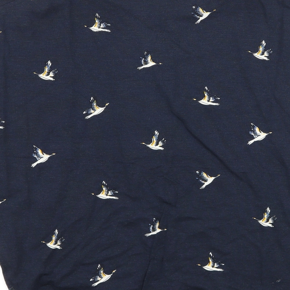 F&F Womens Blue   Basic T-Shirt Size 8  - Bird print