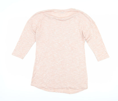 Womens UK Size 8 Papaya Pink Basic T-Shirt