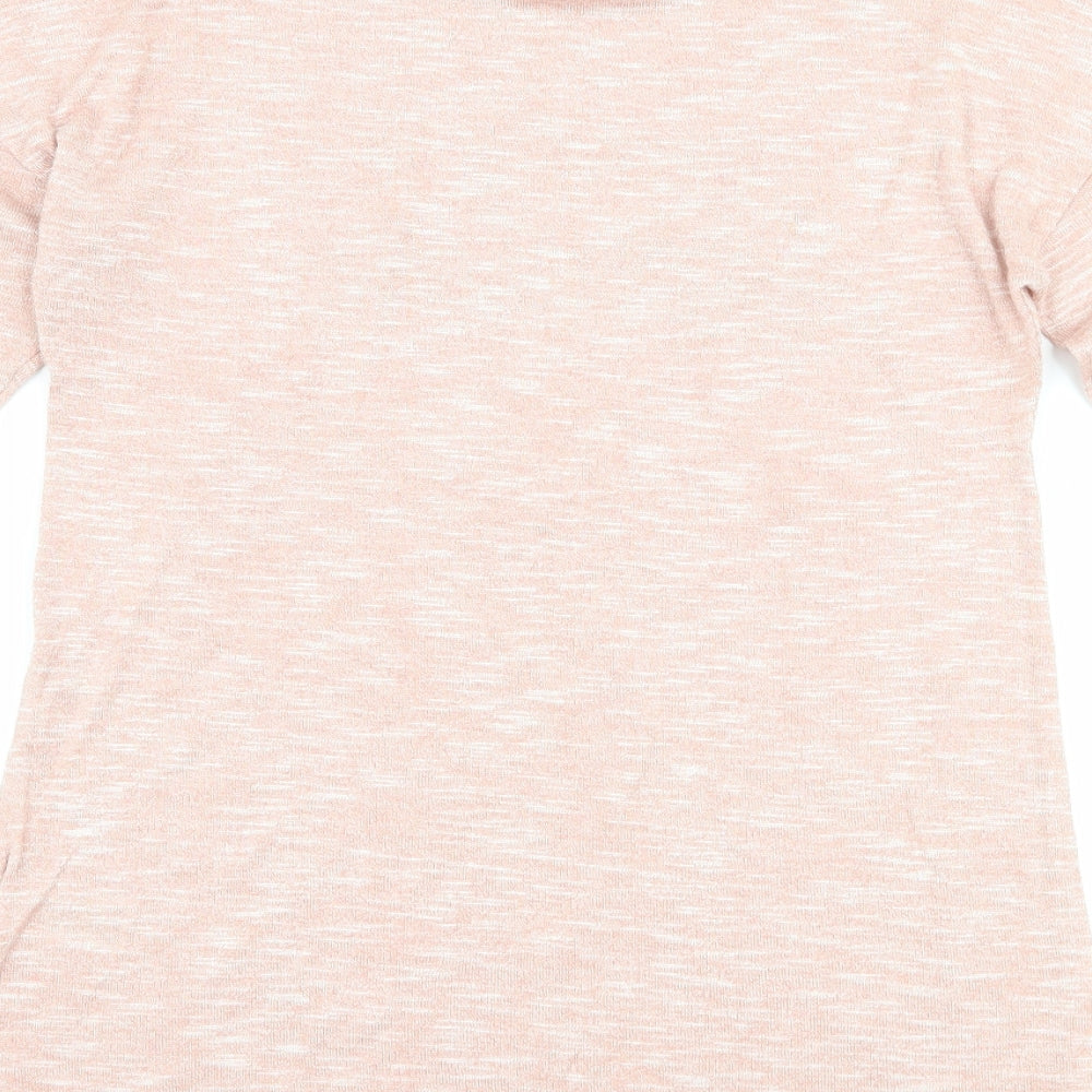 Womens UK Size 8 Papaya Pink Basic T-Shirt