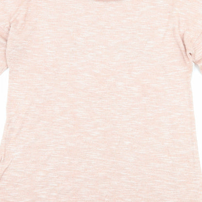 Womens UK Size 8 Papaya Pink Basic T-Shirt