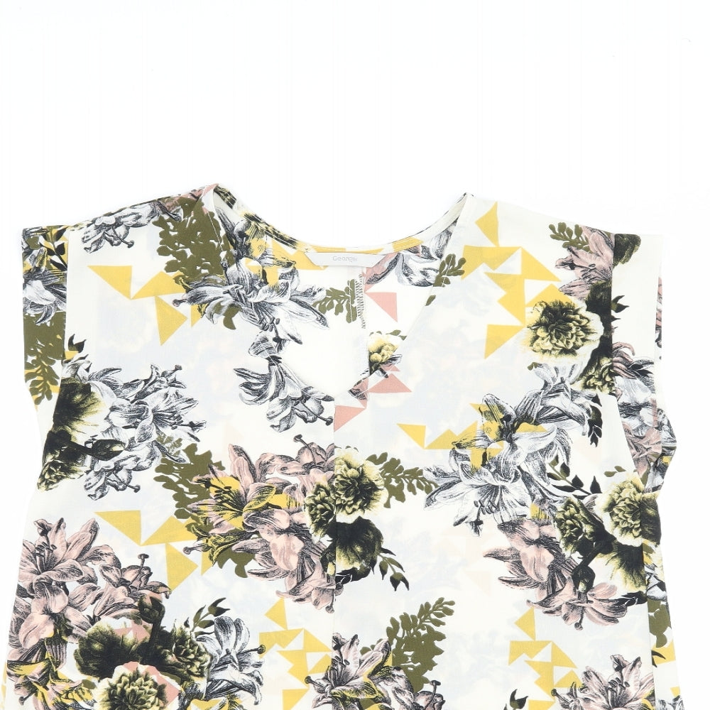 Womens UK Size 8 George Beige Basic T-Shirt