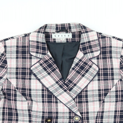 Spice Womens Pink Check  Jacket Suit Jacket Size 10