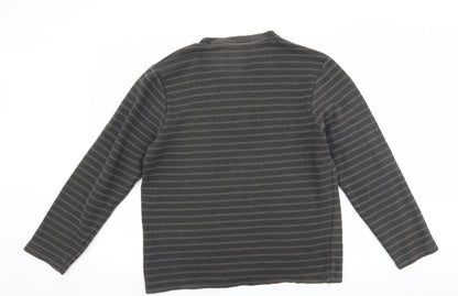 F&F Mens Grey Striped  Pullover Jumper Size M