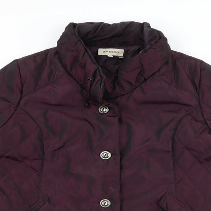 BASSINI Womens Purple   Quilted Coat Size M