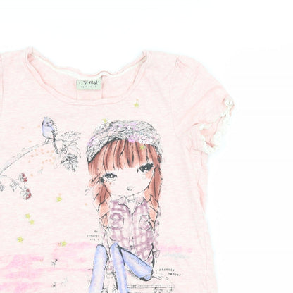 NEXT Girls Pink   Basic T-Shirt Size 11 Years  - girl