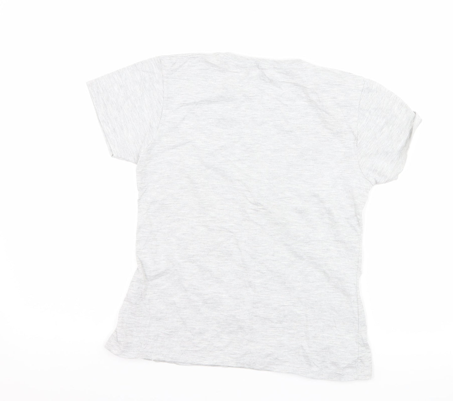 Preworn Girls Grey   Basic T-Shirt Size 11-12 Years  - slogan