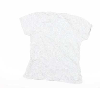 Preworn Girls Grey   Basic T-Shirt Size 11-12 Years  - slogan