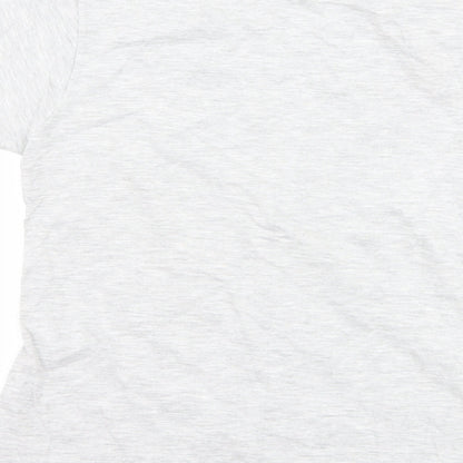 Preworn Girls Grey   Basic T-Shirt Size 11-12 Years  - slogan