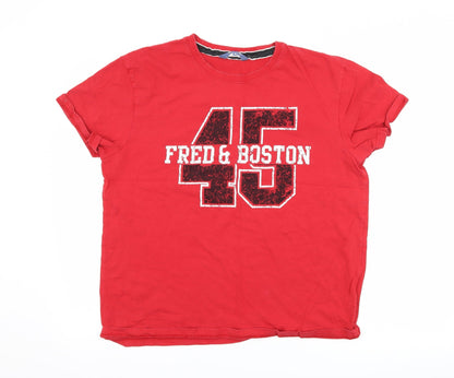 Fred & Boston Mens Red    T-Shirt Size 2XL  - graphic