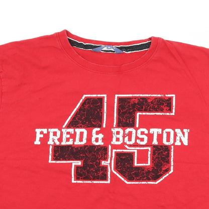 Fred & Boston Mens Red    T-Shirt Size 2XL  - graphic