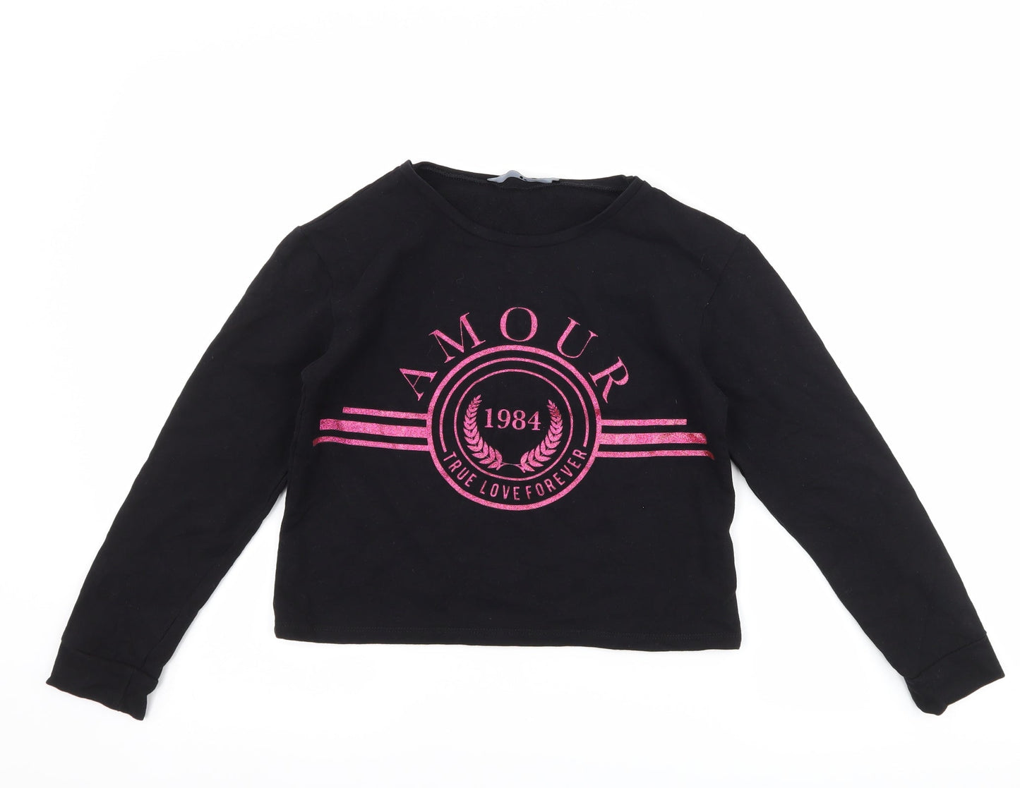 Very Girls Black   Pullover Sweatshirt Size 11 Years  - amour