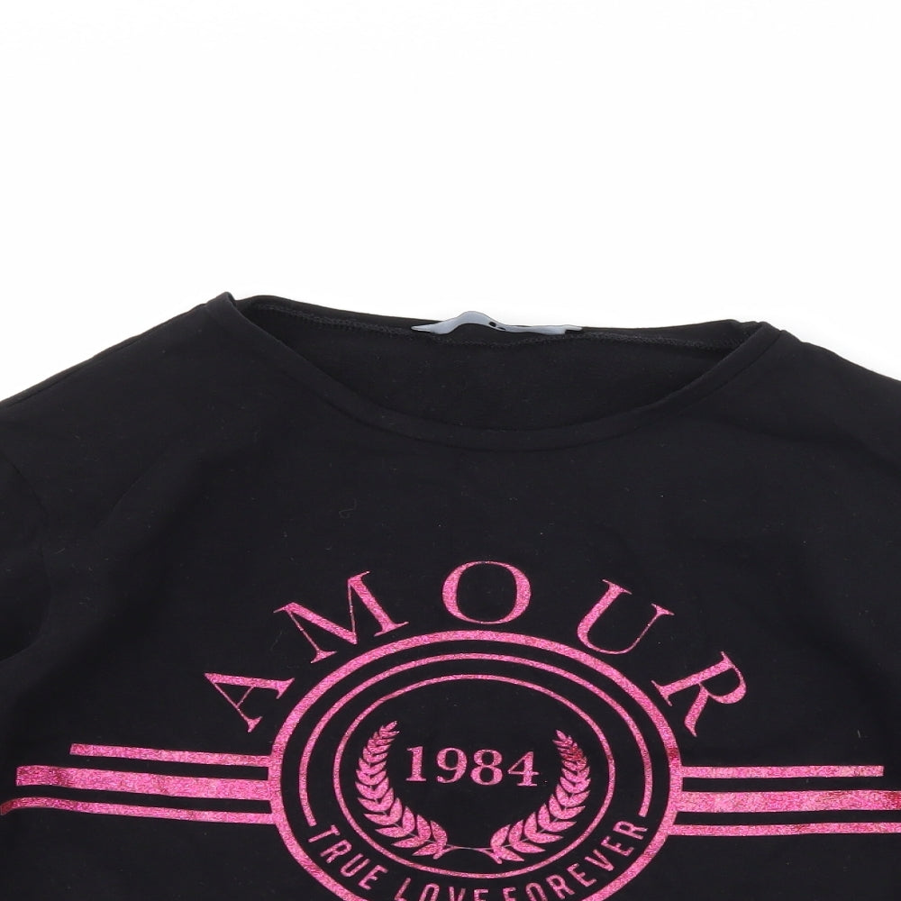 Very Girls Black   Pullover Sweatshirt Size 11 Years  - amour