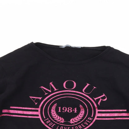 Very Girls Black   Pullover Sweatshirt Size 11 Years  - amour