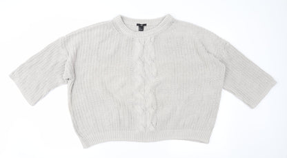 H&M Womens Beige  Knit Pullover Jumper Size L