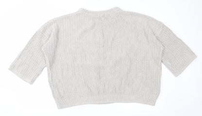 H&M Womens Beige  Knit Pullover Jumper Size L