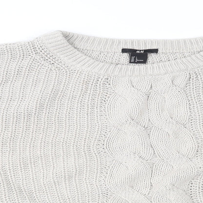 H&M Womens Beige  Knit Pullover Jumper Size L