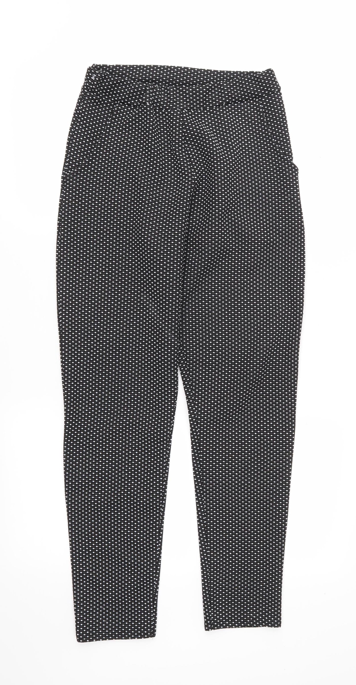 Womens UK Size 10 Preworn Regular Fit  Black Trousers