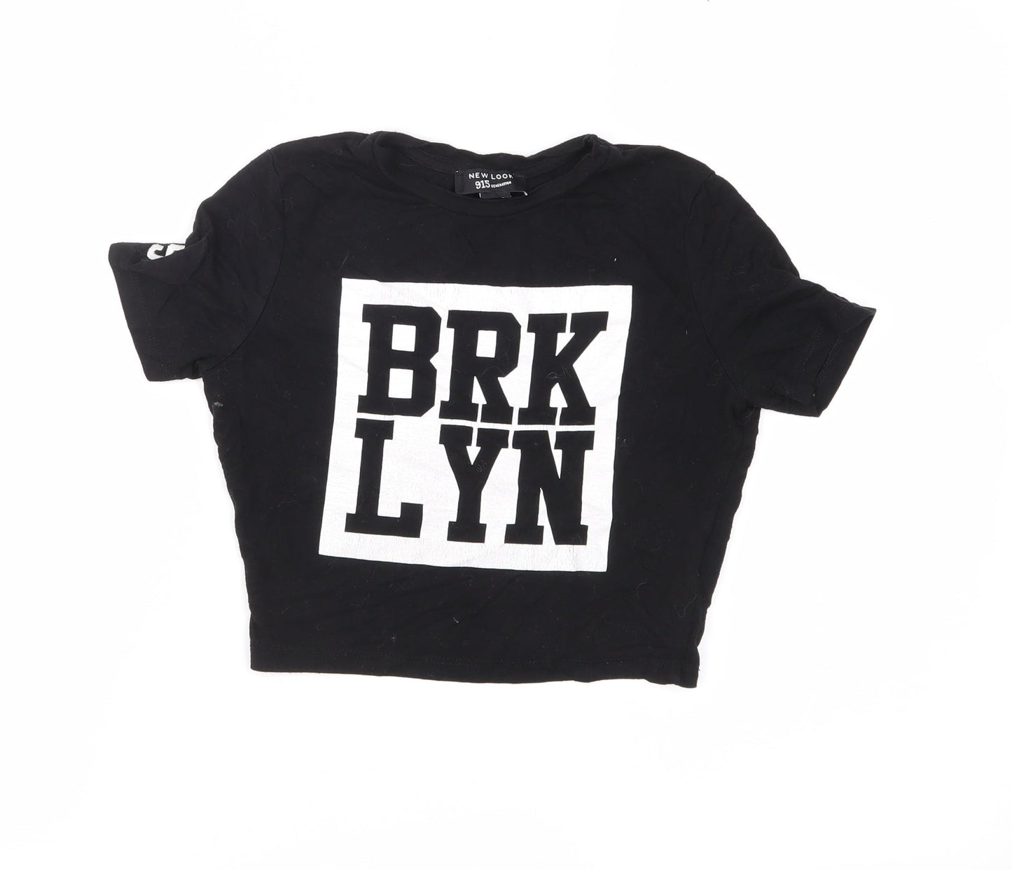 New Look Girls Black  Jersey Cropped T-Shirt Size 9 Years