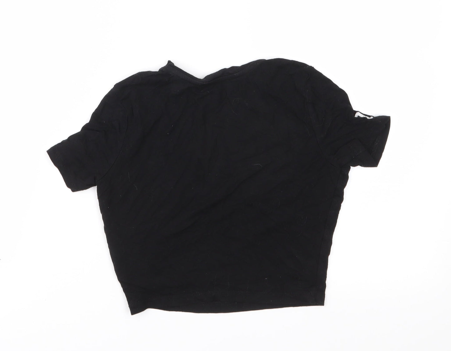 New Look Girls Black  Jersey Cropped T-Shirt Size 9 Years