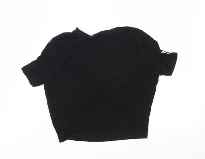 New Look Girls Black  Jersey Cropped T-Shirt Size 9 Years