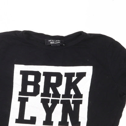 New Look Girls Black  Jersey Cropped T-Shirt Size 9 Years