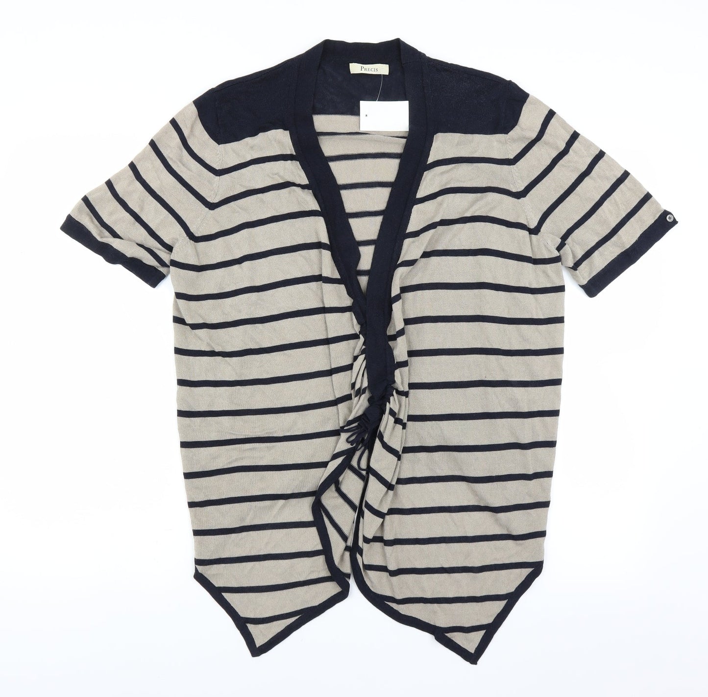 Precis Womens Beige Striped  Cardigan Jumper Size XL