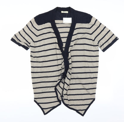 Precis Womens Beige Striped  Cardigan Jumper Size XL