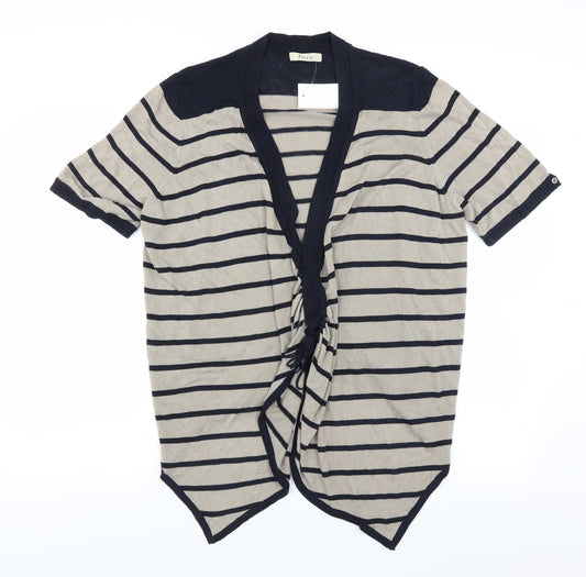 Precis Womens Beige Striped  Cardigan Jumper Size XL