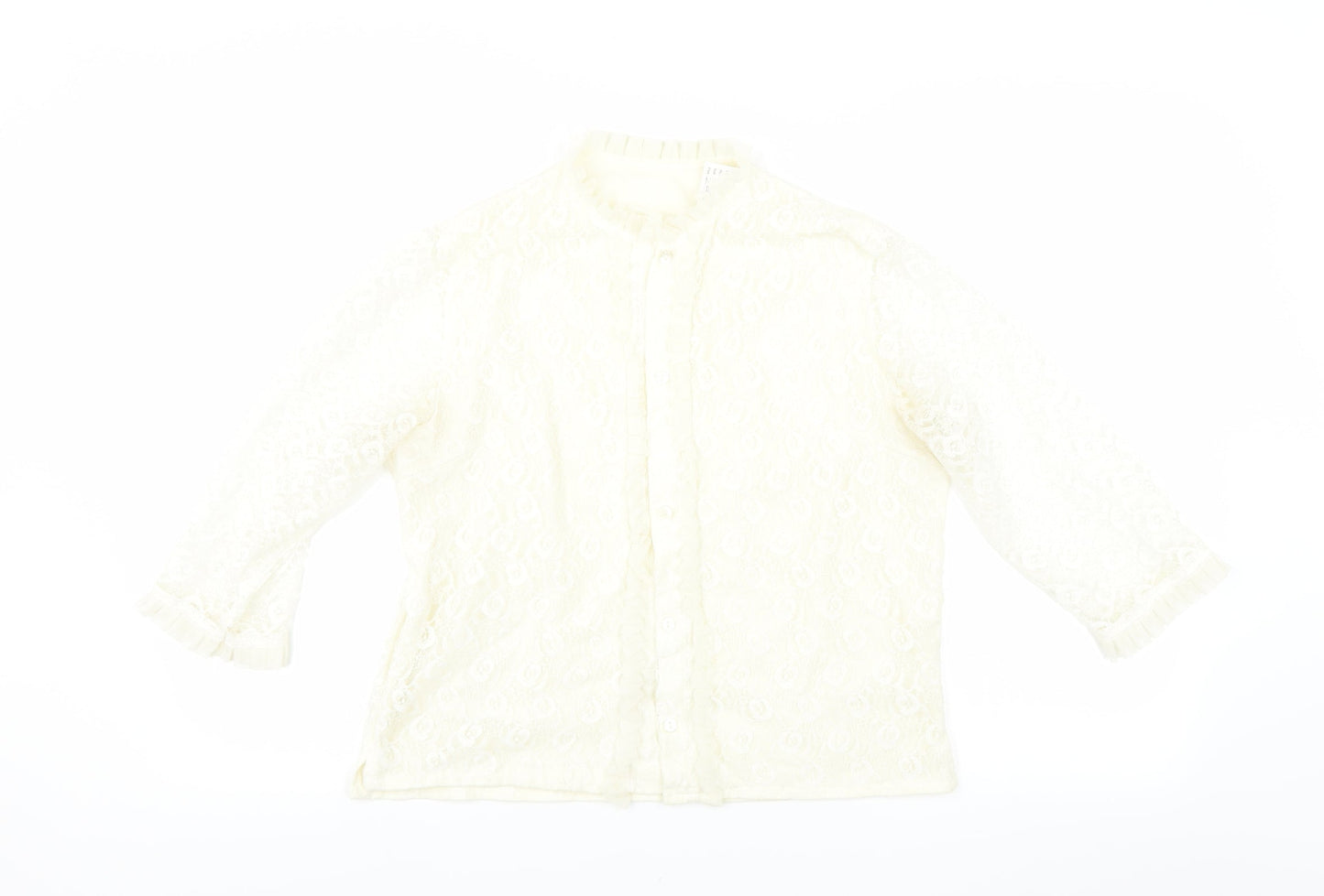 Womens UK Size S Preworn Ivory Basic Blouse