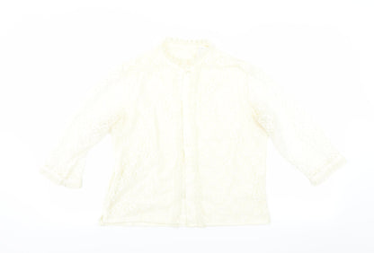 Womens UK Size S Preworn Ivory Basic Blouse