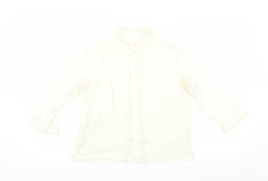 Womens UK Size S Preworn Ivory Basic Blouse