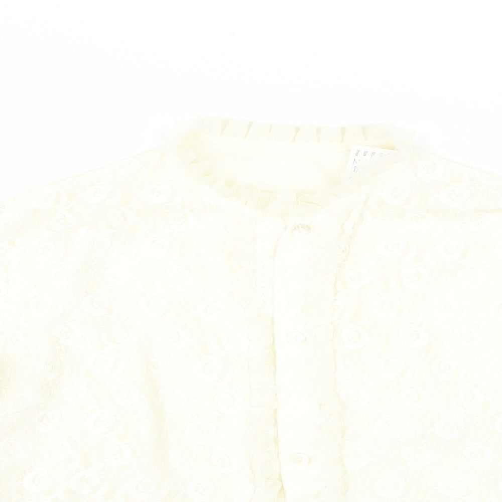 Womens UK Size S Preworn Ivory Basic Blouse