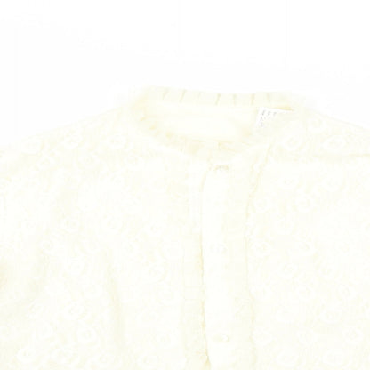 Womens UK Size S Preworn Ivory Basic Blouse