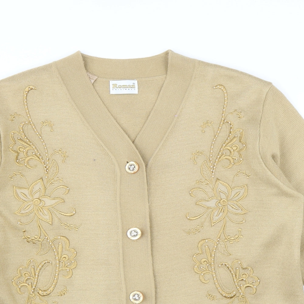 Roman Originals Womens Beige   Cardigan Jumper Size S